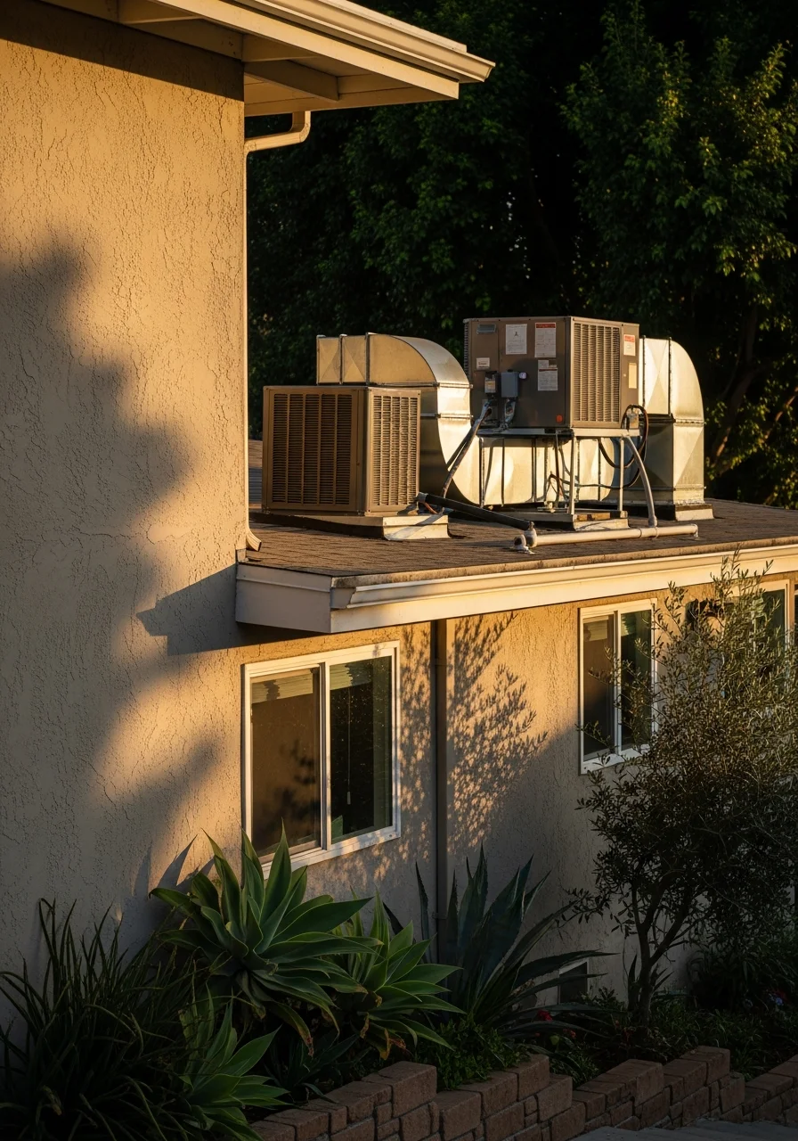 Street-level photo of a Los Angeles residential property with mature landscaping and typical hillside architecture.