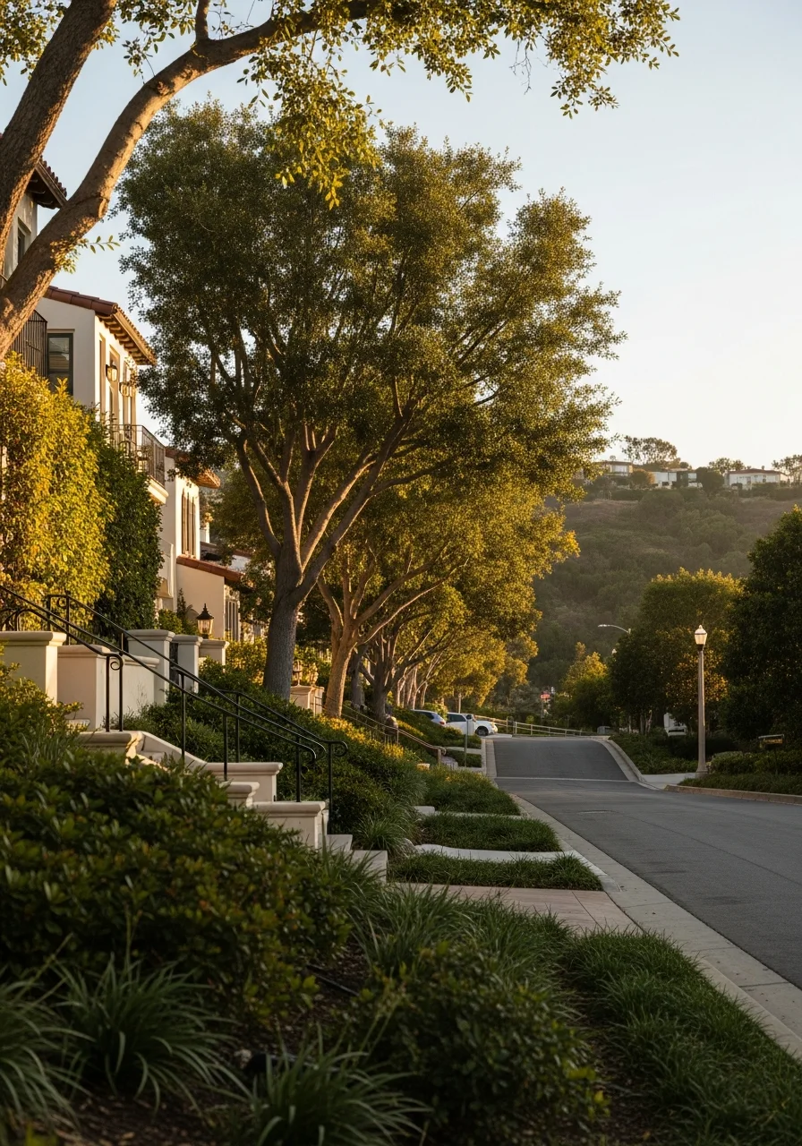 Palisades residential property showing typical upscale design, native plantings, and hillside setting.